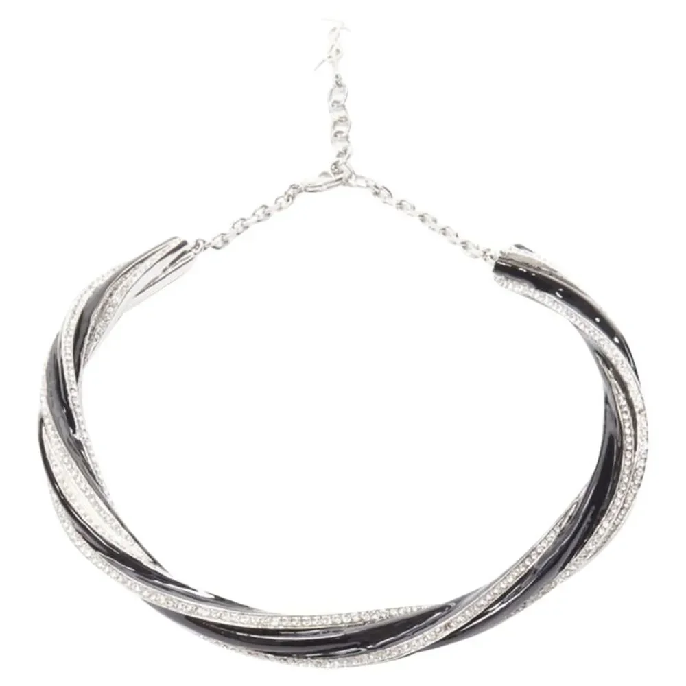 Saint Laurent Crystal Charm Choker Necklace